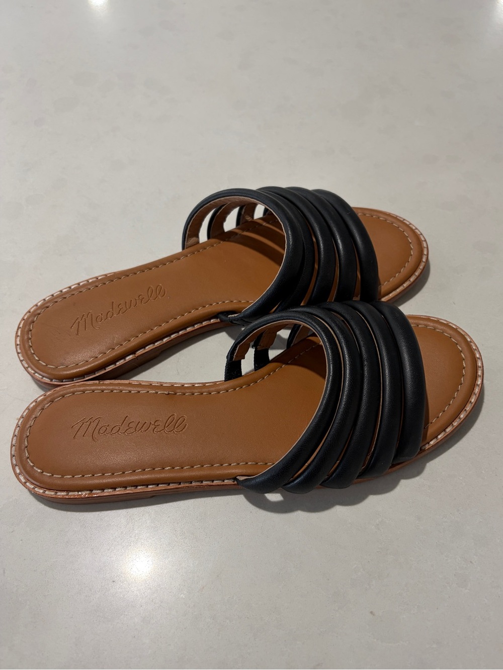 Madewell Black Multi-Strap Slide Sandals